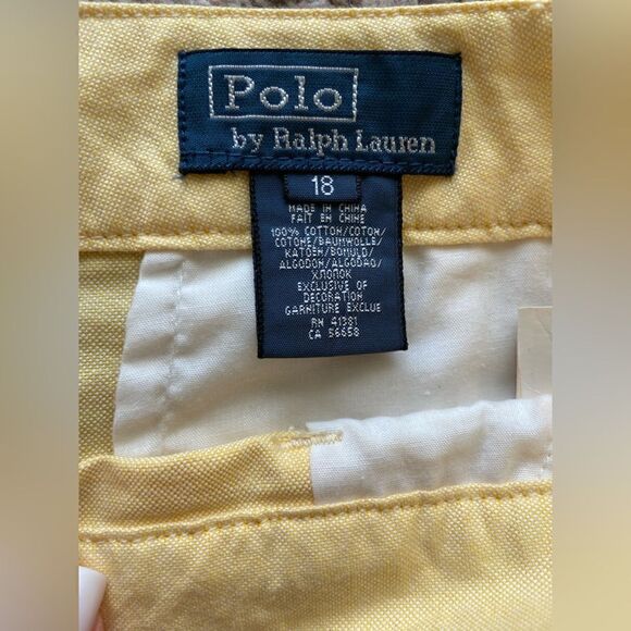 Polo by Ralph Lauren Shorts 11” Yellow Sz 18 - Picture 13 of 14